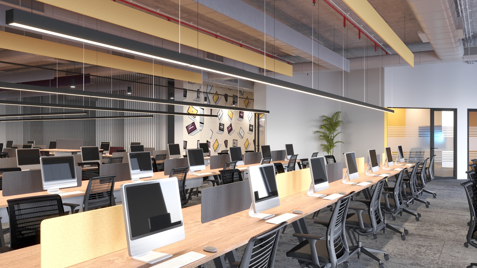 Temiz ve düzenli modern ofis alanı